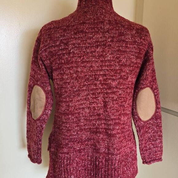 Forever 21 Multi Berry Turtleneck Cable knit sweater with ultrasuede elbow patch - Picture 4 of 6